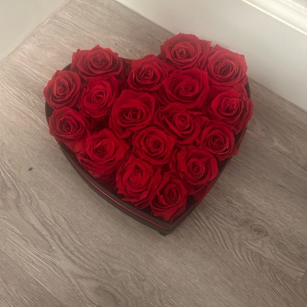 Heart-Shaped Box of Red Roses